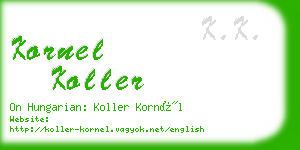 kornel koller business card